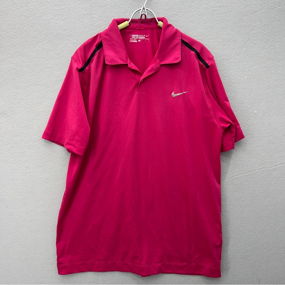 Pink Nike Golf Tour Performance Dri-Fit Men’s Short Sleeve Polo Shirt Size Large